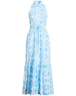 MC2 Saint Barth Azure Maxi Dress Cotton - Blue