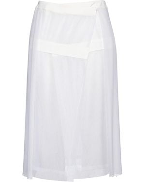 032c Pleated Tulle Midi Wrap Skirt - White