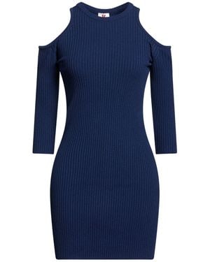 Kontatto Mini Dress Viscose, Acrylic, Elastane - Blue