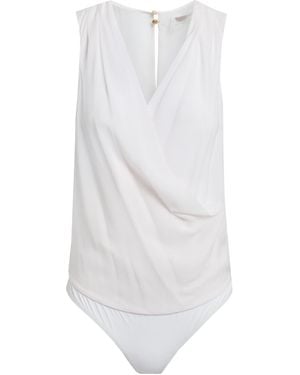 Patrizia Pepe Bodysuit Silk, Polyamide, Elastane - White
