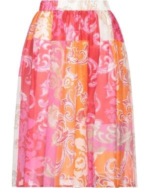 Shirtaporter Midi Skirt Cotton, Silk - Pink