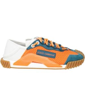 Dolce & Gabbana Sneakers Calfskin, Polyester, Polyamide, Elastane - Orange