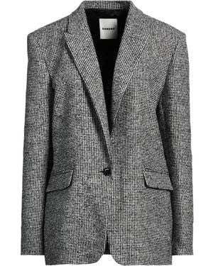 Sandro Blazer aus bouclé-tweed aus einer wollmischung mit hahnentrittmuster - Grau