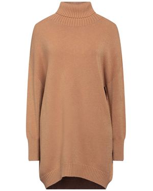 Sufé Firenze Camel Turtleneck Viscose, Polyester, Polyamide - Natural