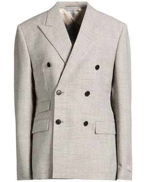 Versace Light Blazer Virgin Wool, Wool, Viscose, Goat Wool - Gray