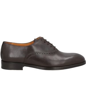 Testoni Dark Lace-Up Shoes Calfskin - Brown