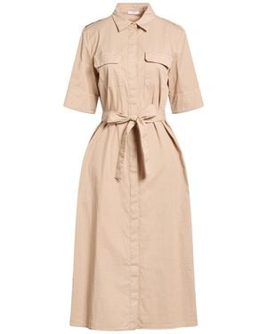 Peserico Midi Dress Cotton, Polyamide, Elastane - Natural