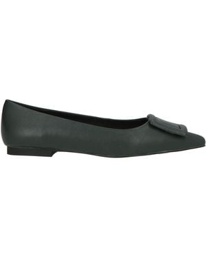 Bibi Lou Dark Ballet Flats Leather - Black