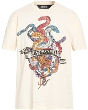 Just Cavalli Ivory T-Shirt Cotton - White