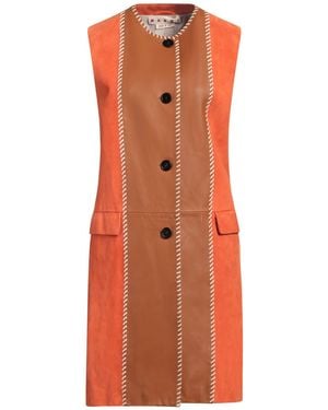 Marni Overcoat & Trench Coat Lambskin - Orange