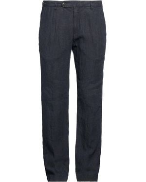 Massimo Alba Charcoal Trousers Linen - Blue