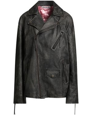Acne Studios Charcoal Jacket Cow Leather - Black