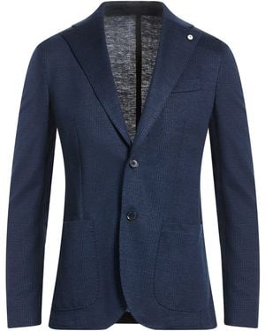 L.B.M. 1911 Midnight Blazer Linen, Cotton - Blue
