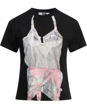MSGM T-Shirt Cotton - Black