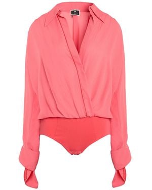 Elisabetta Franchi Coral Bodysuit Polyester, Polyamide, Elastane - Pink