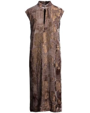 Gentry Portofino Light Midi Dress Viscose, Silk - Brown