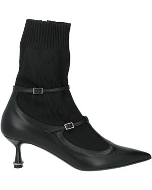 Walter Violet Ankle Boots Leather, Textile Fibres - Black