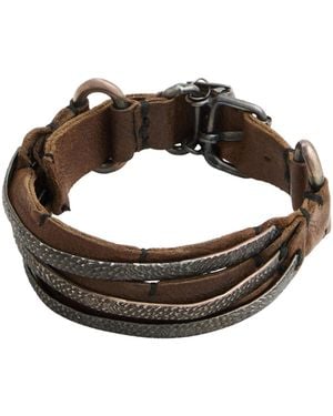 Goti Bracelet Leather, Metal - Brown