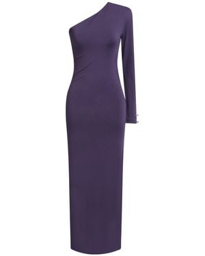 Giulia N Couture Couture Maxi Dress Viscose, Elastane - Purple