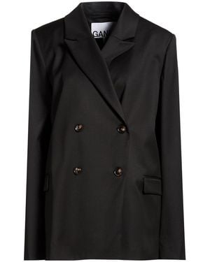 Ganni Blazer Recycled Polyester, Wool, Elastane - Black
