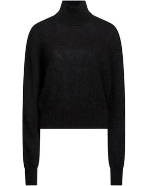 AVOLIO Milano Turtleneck Mohair Wool, Silk - Black