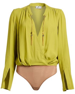 Elisabetta Franchi Lime Bodysuit Viscose - Yellow