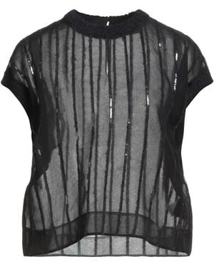 Brunello Cucinelli Top Silk, Alpaca Wool, Polyamide, Wool - Black