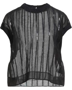 Brunello Cucinelli Top Silk, Alpaca Wool, Polyamide, Wool - Black