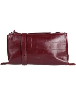 Jil Sander Burgundy Cross-Body Bag Cow Leather - Red