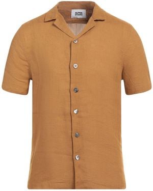 Alpha Studio Shirt Linen - Brown