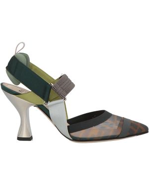 Fendi Emerald Pumps Leather, Textile Fibers - Metallic