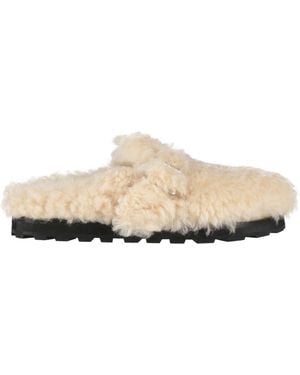 Jil Sander Ivory Mules & Clogs Shearling - White