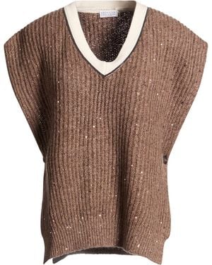 Brunello Cucinelli Jumper Virgin Wool, Synthetic Fibres, Mohair Wool, Cashmere, Cotton - Brown