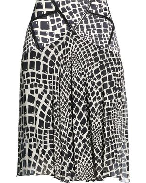 Angelo Marani Midi Skirt Silk, Elastane - White
