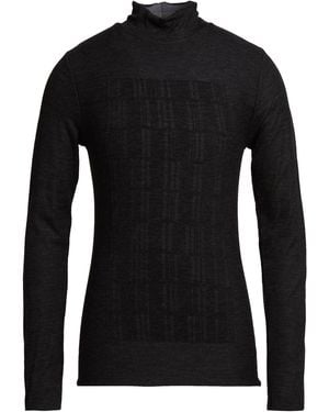 Kiton Charcoal Turtleneck Wool, Cashmere - Black