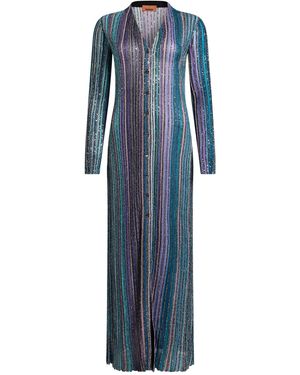 Missoni Azure Cardigan Viscose, Metallic Fiber, Polyamide, Polyester - Blue