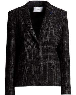 Lardini Charcoal Blazer Virgin Wool, Polyester, Acrylic, Polyamide, Viscose - Black