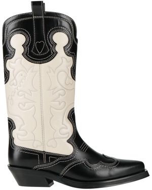 Ganni Boot Leather - Black