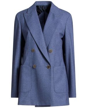 Max Mara Slate Blazer Cashmere, Elastane - Blue