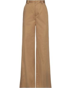 RED Valentino High-Waist Wide-Leg Twill Pants - Natural
