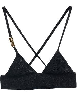 Gcds Top Viscose, Polyester, Metallic Fiber - Black