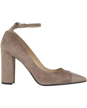 LE FABIAN Taupe Pumps Textile Fibers, Leather - Gray