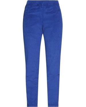 Blue Les Copains Bright Pants Viscose, Cotton, Elastane - Blue