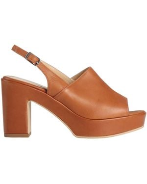 Cervone Tan Sandals Calfskin - Brown