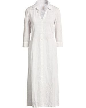 120% Lino Light Midi Dress Linen - White