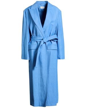 P.A.R.O.S.H. P.A.R.O..H. Azure Overcoat & Trench Coat Viscose, Linen - Blue
