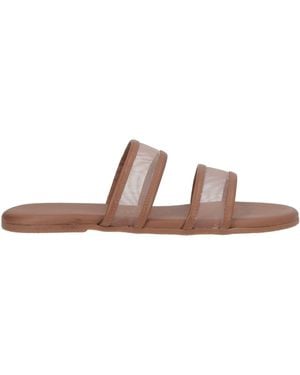 TKEES Sandals Synthetic Material, Textile Fibers - Brown