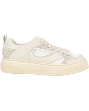 Ferragamo Trainers Calfskin, Textile Fibres - Natural