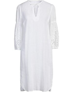 120% Lino Midi Dress Linen - White