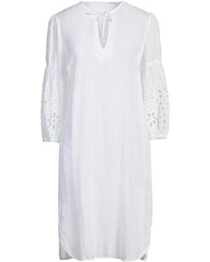 120% Lino Midi Dress Linen - White